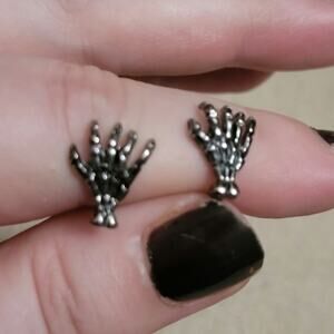 8mm skeleton hands snake bite labret lip rings